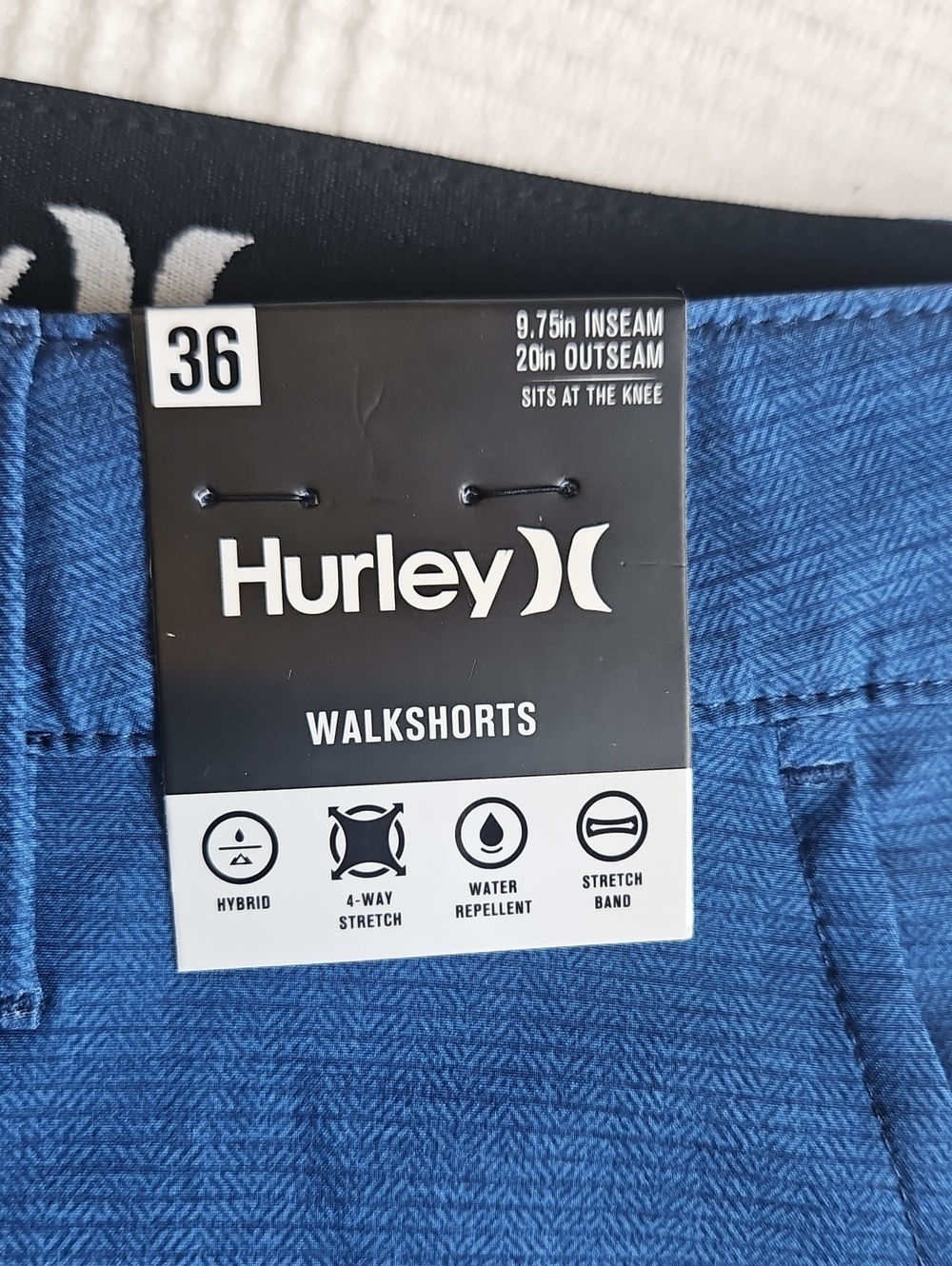 Hurley Mens Hybrid Stretch Walkshorts: Color-Sea View: Size-36 W/9.75 Inseam - Picture 4 of 16